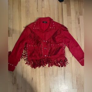 Vegan Suede Western Fringe Jacket